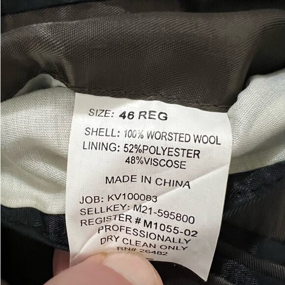 Lyle & Scott Black Three Button Front Worsted Wool Sports Coat Size 46R - Picture 5 of 8